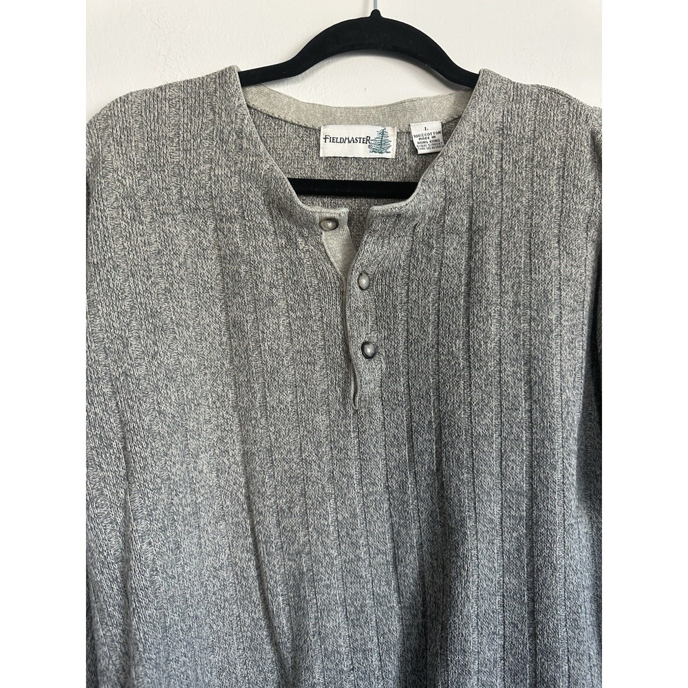 VTG 100% Cotton Fieldmaster Sweater Thermal Pullover Mens Size Large - Picture 6 of 15
